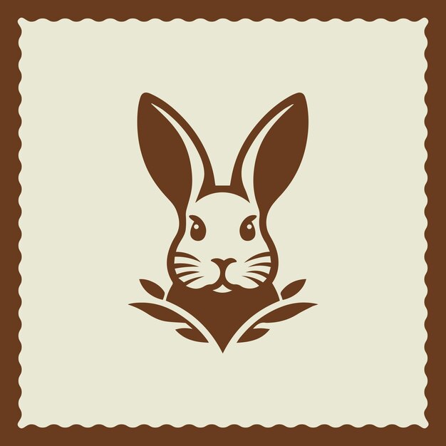 ilustración de estilo de logotipo de silueta de conejo de pascua