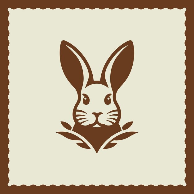 ilustración de estilo de logotipo de silueta de conejo de pascua