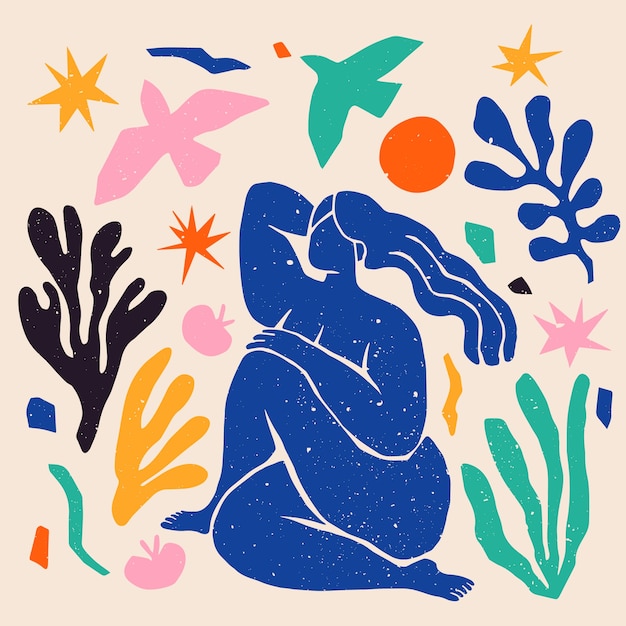 Ilustración de estilo matisse de diseño plano