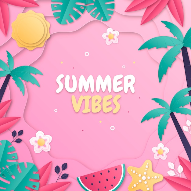 Ilustración de estilo de papel para el verano.