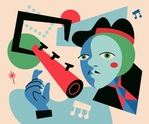 Ilustración de estilo picasso dibujada a mano