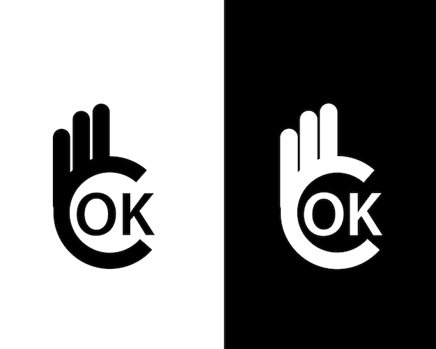 Ilustración de estilo plano del icono vectorial de OK