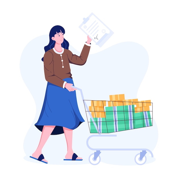 Ilustración de estilo plano de una persona que obtiene un préstamo de dinero