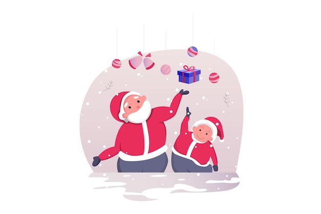 Ilustración de estilo plano de regalos de navidad