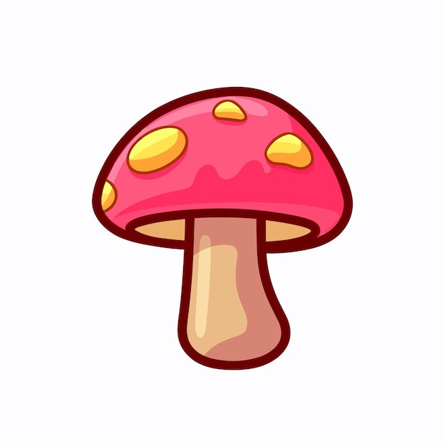 Ilustración de estilo plano de vector de hongo vectorial