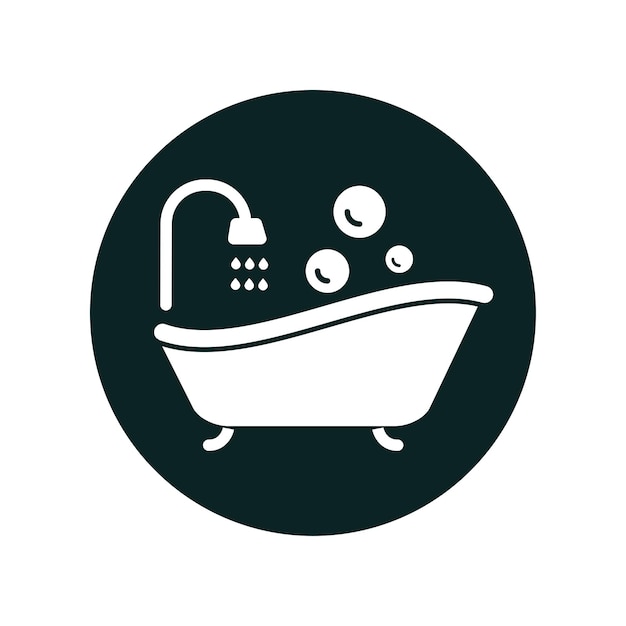 Ilustración de estilo plano vectorial del icono de la bañera
