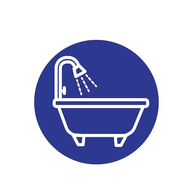 Ilustración de estilo plano vectorial del icono de la bañera