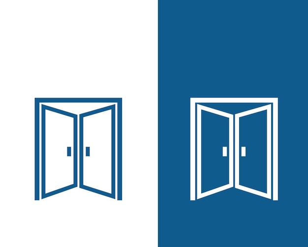 Ilustración de estilo plano vectorial del icono de la puerta