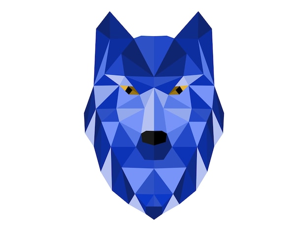 Vector ilustración de estilo poligonal de cabeza de lobo