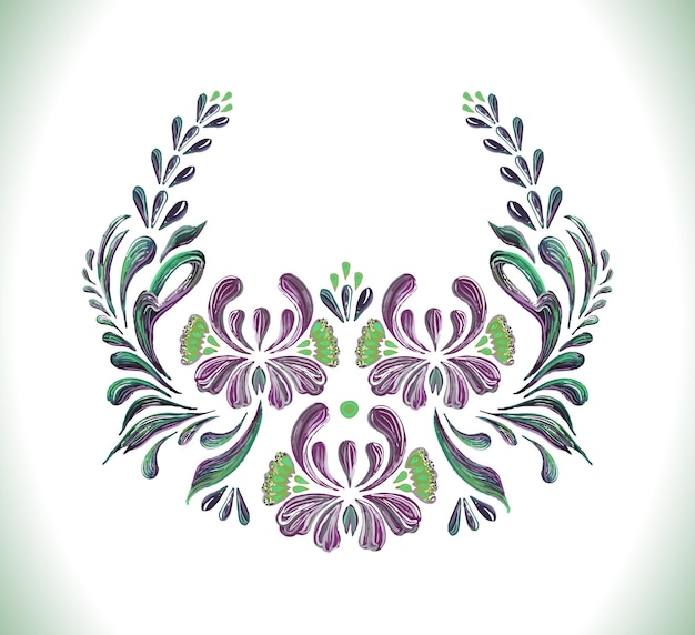 Ilustración en estilo popular hermoso borde vectorial con flores en estilo vintage fondo de madera fondo floral vectorial