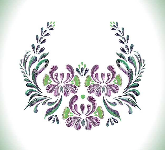 Ilustración en estilo popular Hermoso borde vectorial con flores en estilo vintage Fondo de madera Fondo floral vectorial