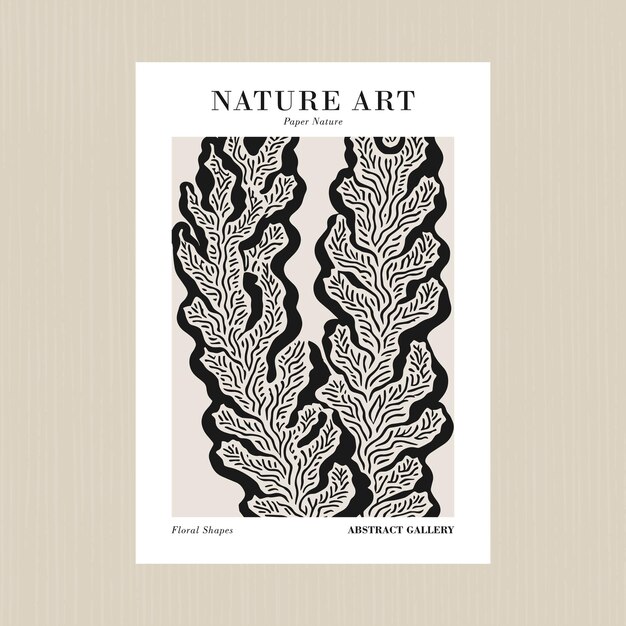 Ilustración de estilo de recortes de formas botánicas minimalistas modernas
