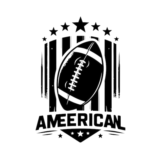 Ilustración del estilo de silueta del fútbol americano