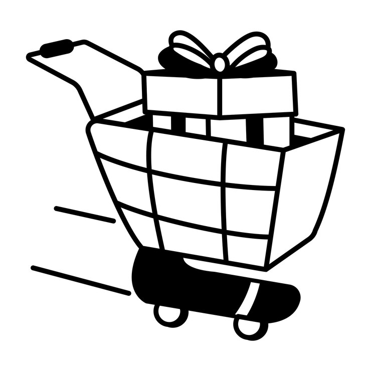 Vector una ilustración de estilo sketchy del carrito de compras
