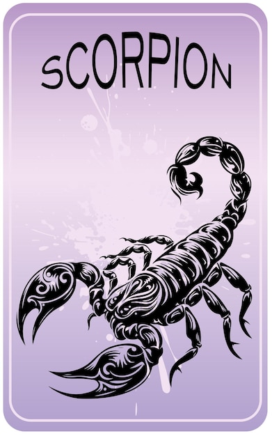 Ilustración de estilo Stencil de un escorpión en conjunto vectorial contra un fondo cautivador