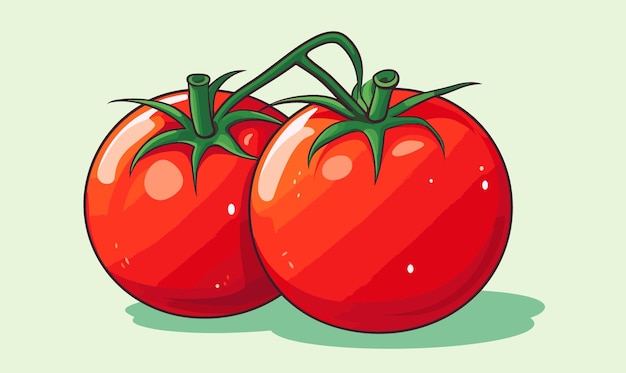 Ilustración de estilo vectorial aislado de activos minimalistas de vector de tomate plano