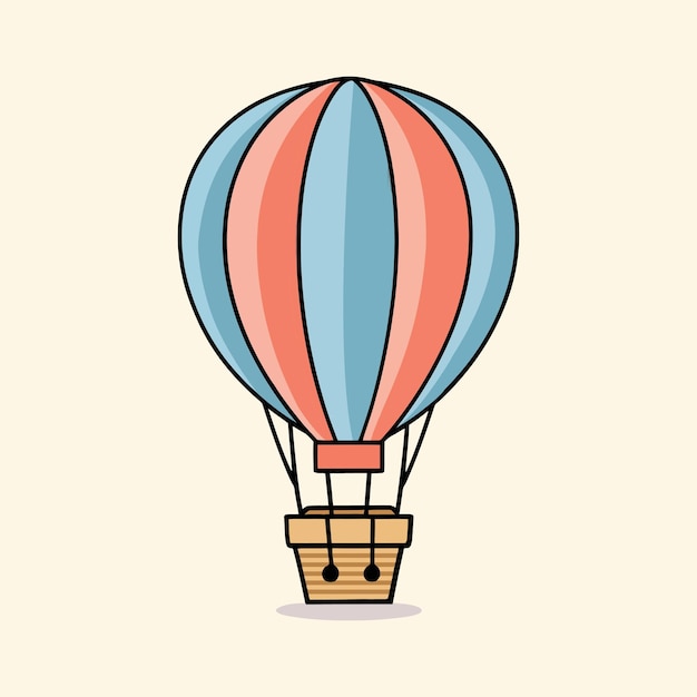Una ilustración de estilo vectorial dibujada a mano de un globo de aire