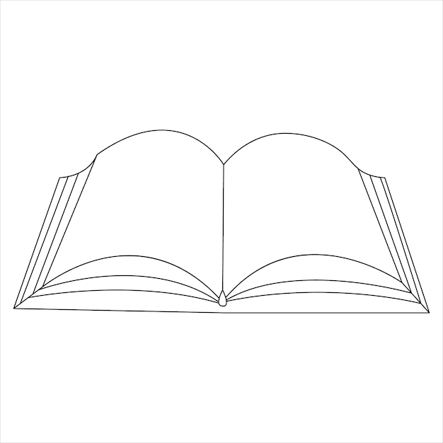 Ilustración de estilo vectorial de dibujo de arte de libro abierto de línea única continua