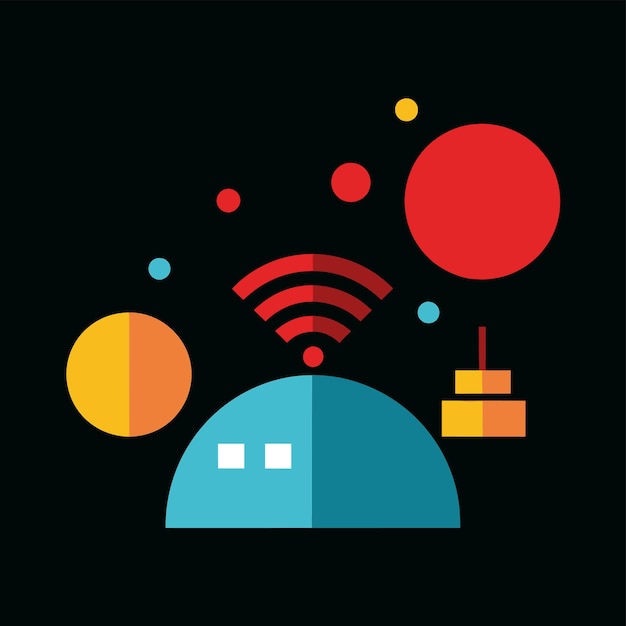Ilustración de estilo vectorial plano con elementos de diseño de sensores