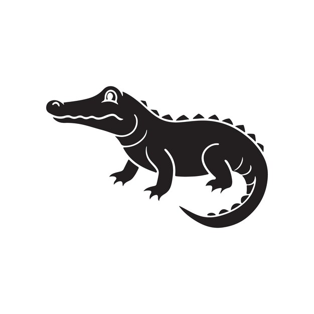 Ilustración de estilo vectorial de silueta de cocodrilo