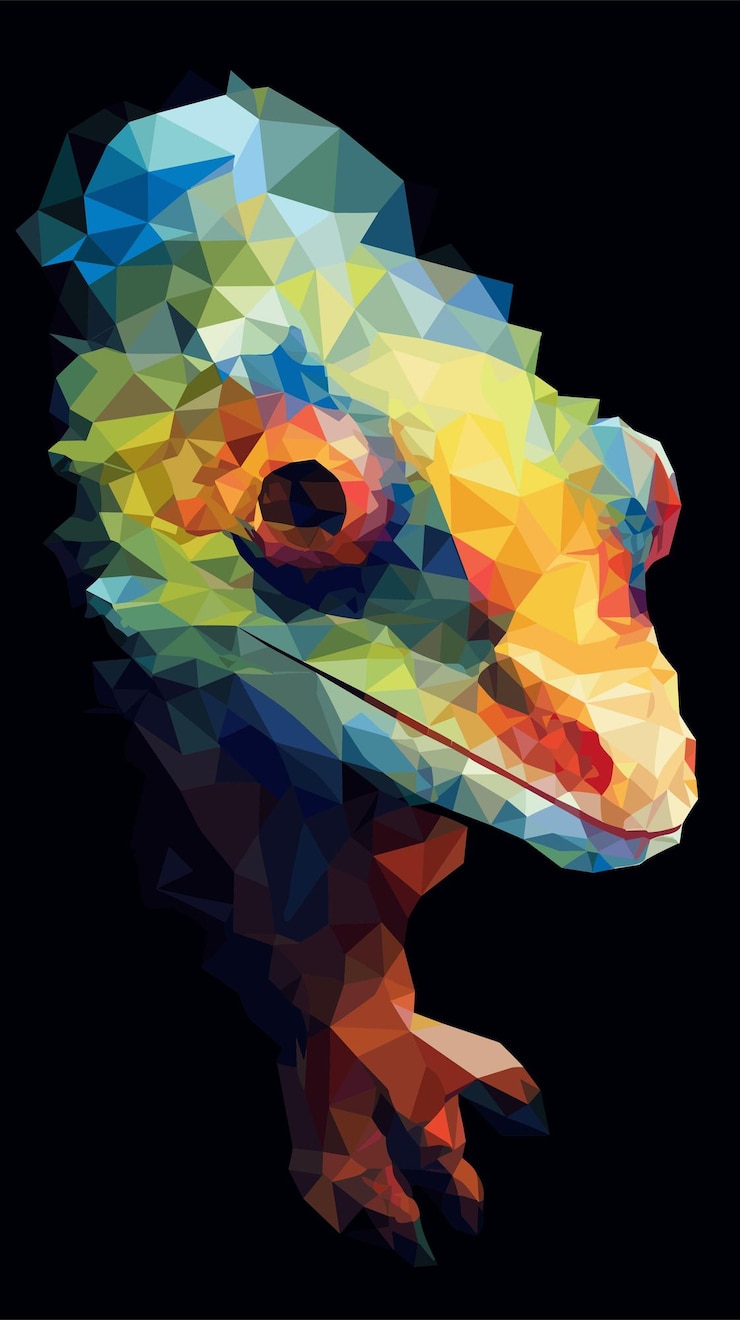 Vector ilustración en estilo de vidriera con rana abstracta