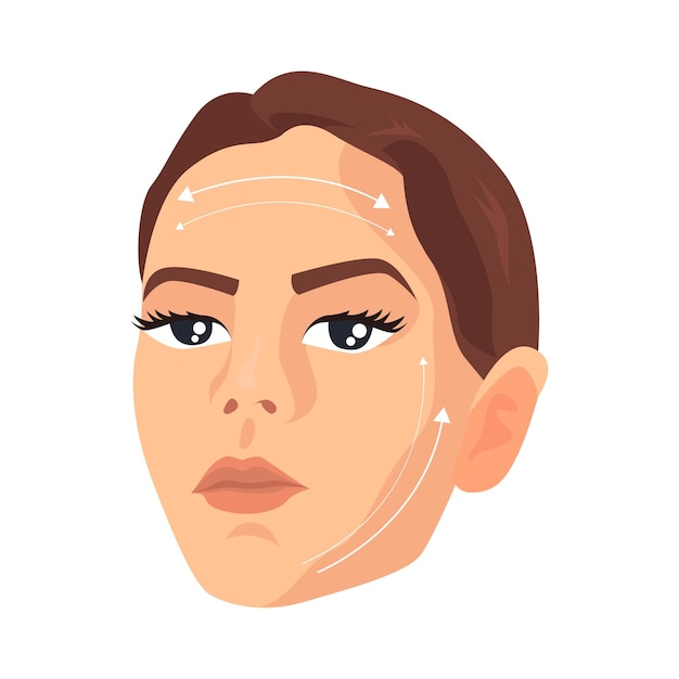 Ilustración de estiramiento facial en vector editable de estilo de dibujos animados de color