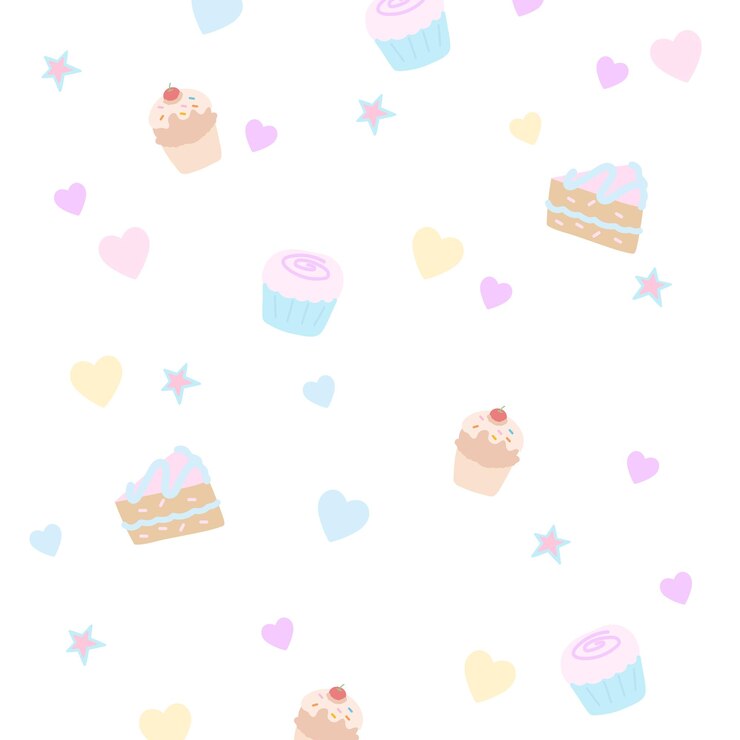 Ilustración de la estrella del corazón del pastel de pastel para el empaque de regalo de la fiesta de la tarjeta de cumpleaños de postre dulce