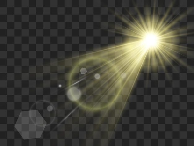 Ilustración de estrella hermosa brillante de un efecto de luz