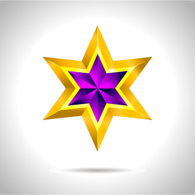 Ilustración de una estrella de oro púrpura