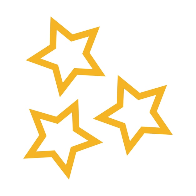 Ilustración de estrellas dibujadas a mano sobre un fondo blanco