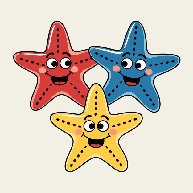Ilustración de las estrellas de mar