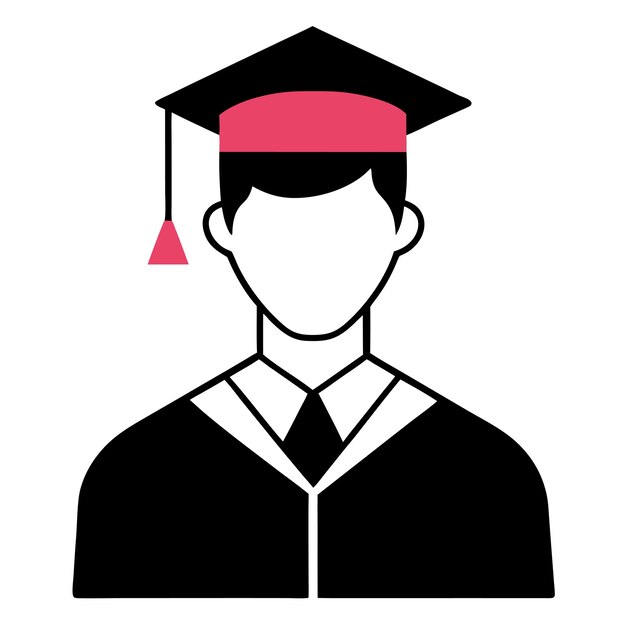 Ilustración de un estudiante universitario profesional escondiendo la cara
