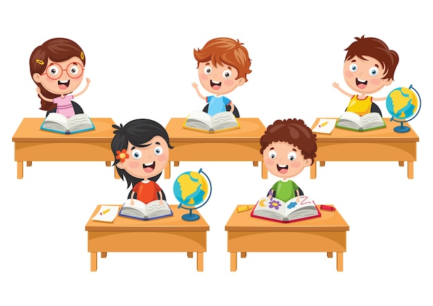 Ilustración de estudiantes