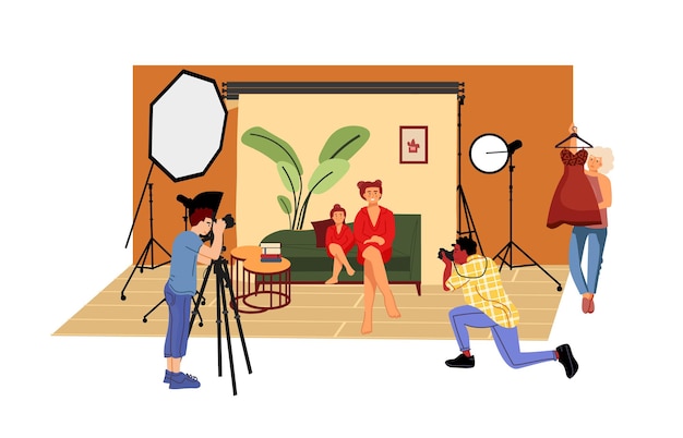 Ilustración de estudio de fotografía plana