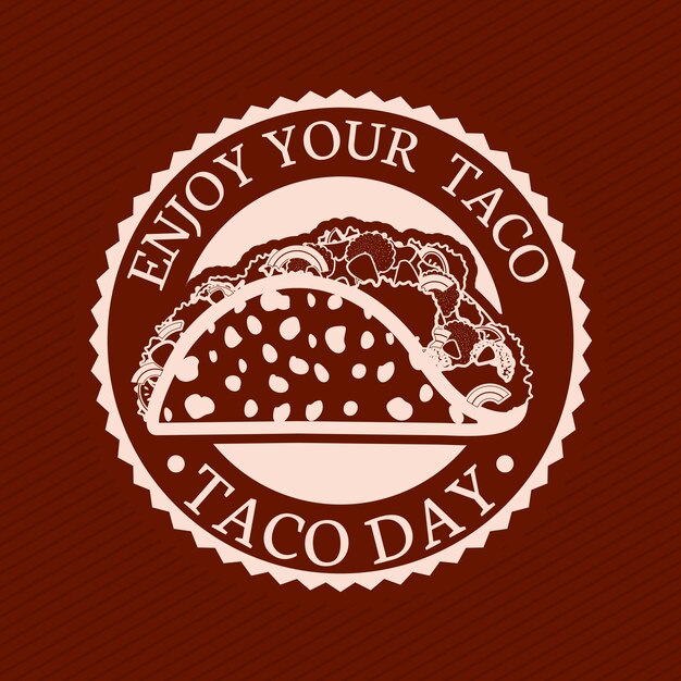 Ilustración de etiqueta del día del taco