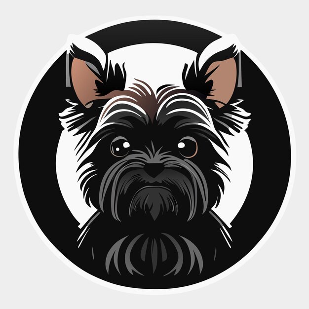 Vector ilustración de la etiqueta engomada de affenpinscher