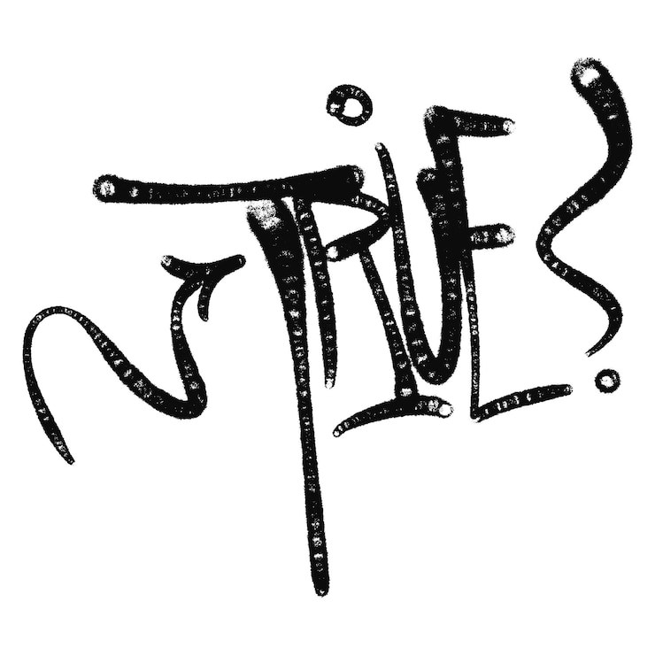 Vector ilustración etiqueta de graffiti negro letras aerosol puede pintar con aerosol