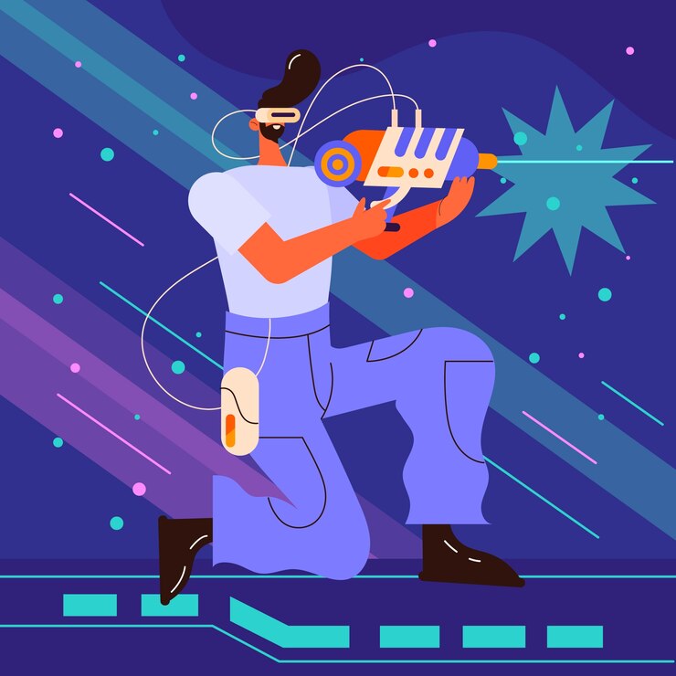 Vector ilustración de etiqueta láser dibujada a mano