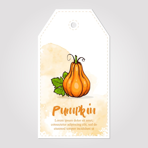 Ilustración de etiqueta de papel de mermelada de mermelada de calabaza casera dulce y saludable