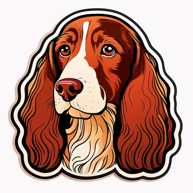 Vector ilustración de etiqueta de perro cocker spaniel americano