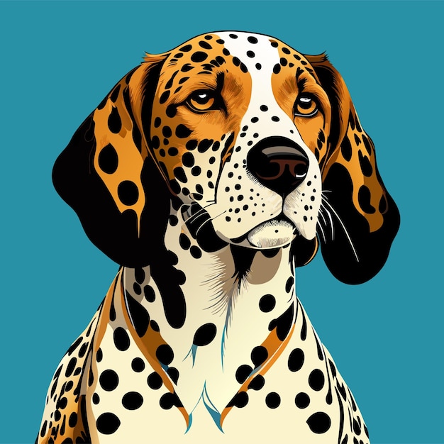 Ilustración de etiqueta de sabueso de leopardo americano