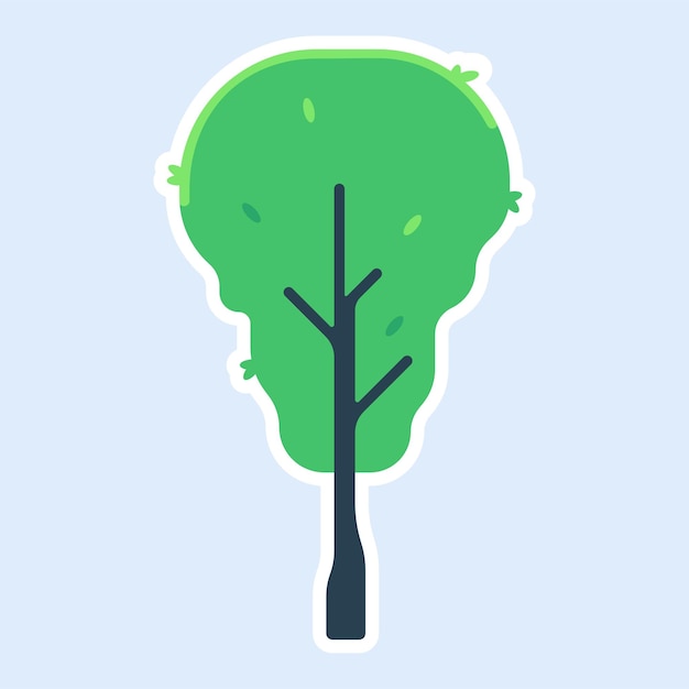 Vector ilustración de etiqueta de vector simple de árbol