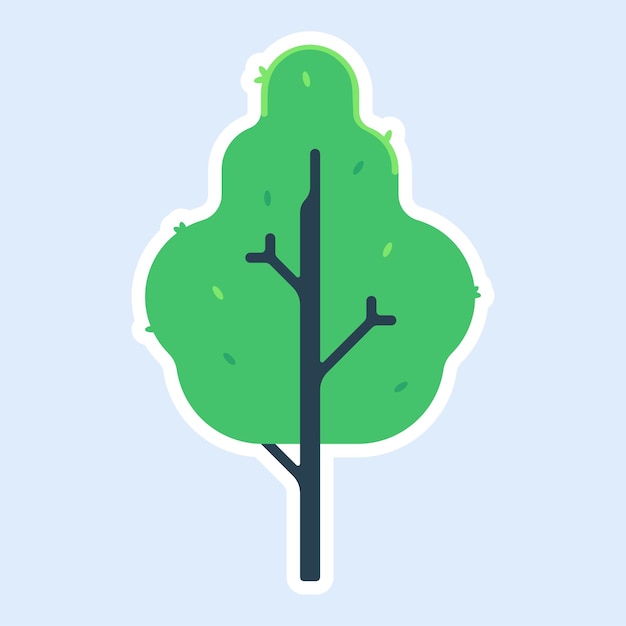 Ilustración de etiqueta de vector simple de árbol