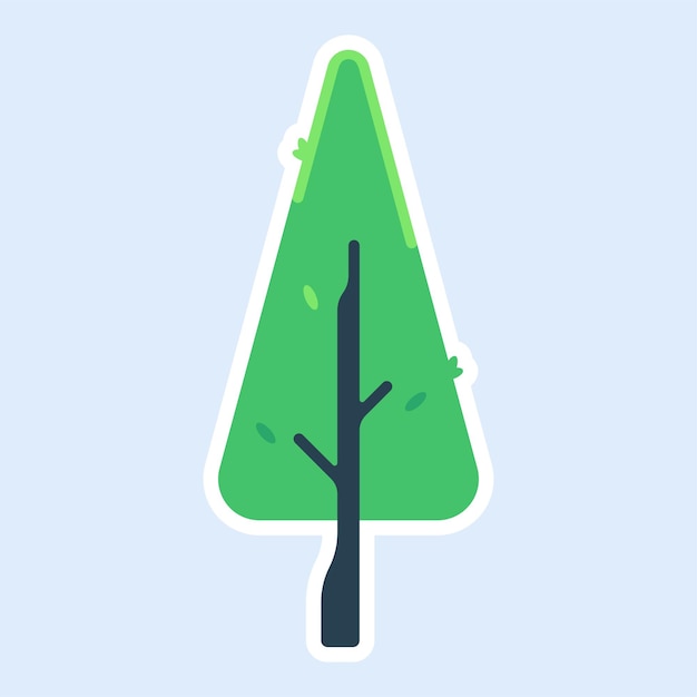 Ilustración de etiqueta de vector simple de árbol