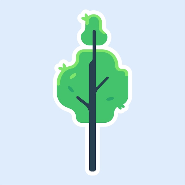 Ilustración de etiqueta de vector simple de árbol