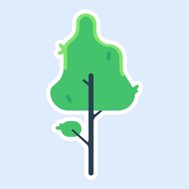 Ilustración de etiqueta de vector simple de árbol