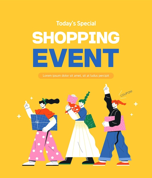 ilustración de evento de compras