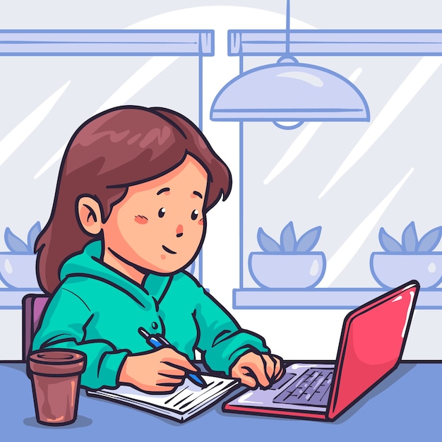 Ilustración del examen dibujada a mano