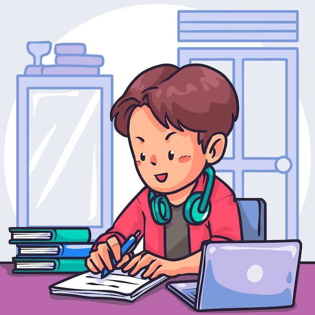 Ilustración del examen dibujada a mano