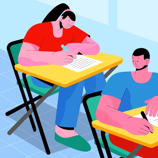 Ilustración del examen de diseño plano